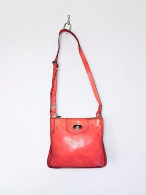 Long Live Vintage Coral Red Fossil Crossbody Bag